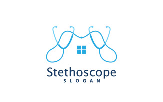 Stethoscope Logo Line Model Health Care DesignV34