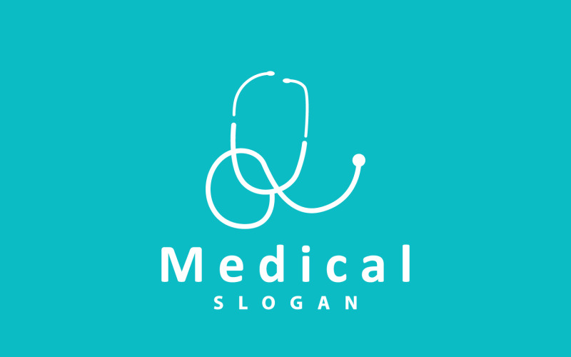Stethoscope Logo Line Model Health Care DesignV5 Logo Template