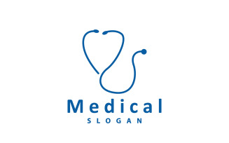 Stethoscope Logo Line Model Health Care DesignV6