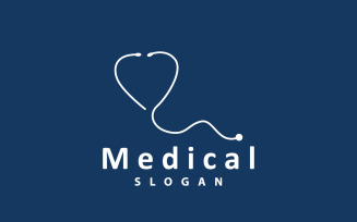 Stethoscope Logo Line Model Health Care DesignV7