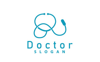 Stethoscope Logo Line Model Health Care DesignV9