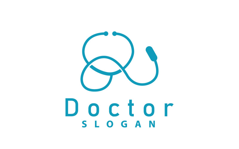 Stethoscope Logo Line Model Health Care DesignV9 Logo Template