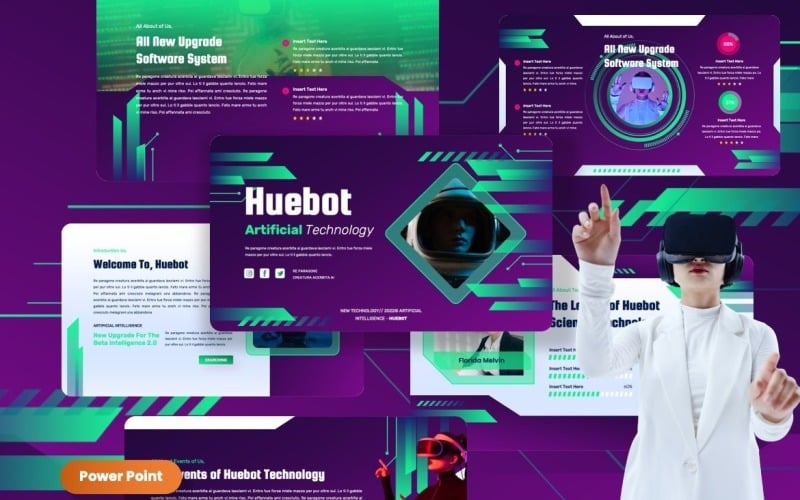 Huebot - Artificial Technology Powerpoint Templates PowerPoint Template