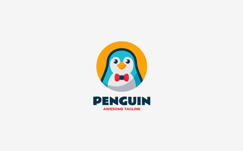 Penguin Simple Mascot Logo 6 Logo Template