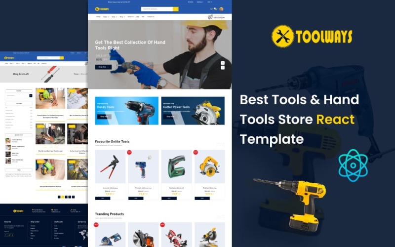 Toolways - Best Tools & Hand Tools Store React Template Website Template