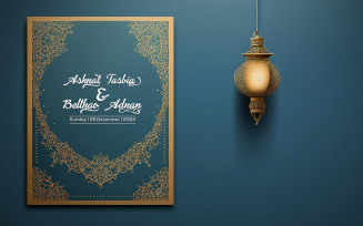 Blue wedding card_wedding card_blue invitation card design_editable wedding card