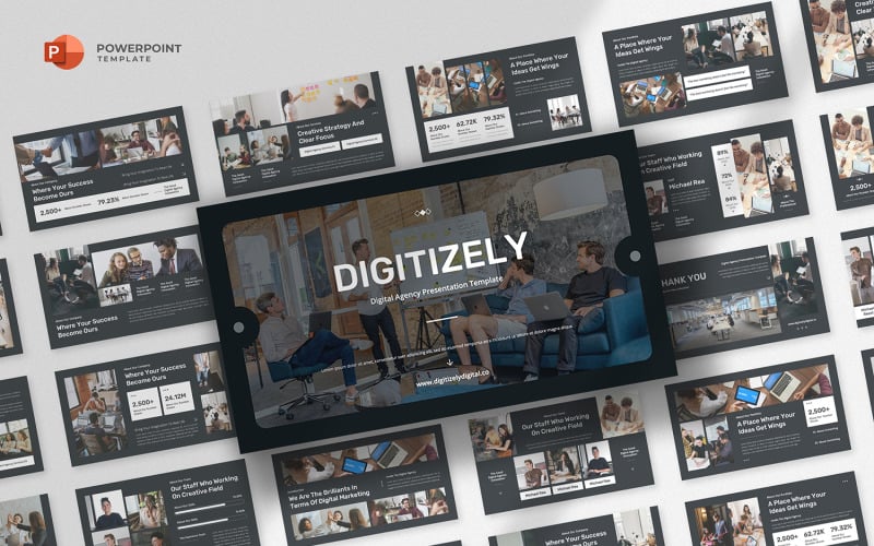 Digitizely - Digital Agency Powerpoint Template PowerPoint Template