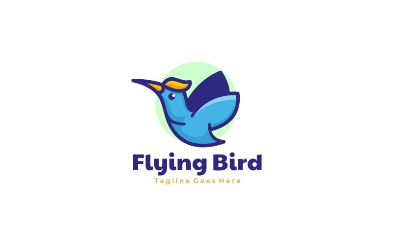 Flying Bird Simple Mascot Logo 1 Logo Template