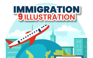 9 Immigration Vector Illustration
