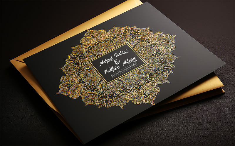 Luxury wedding card_wedding card_invitation card design Product Mockup