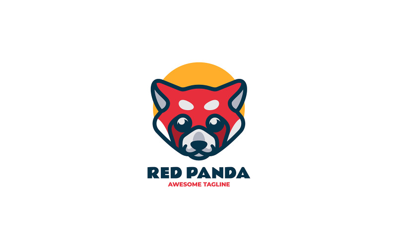 Red Panda Simple Mascot Logo 3 Logo Template