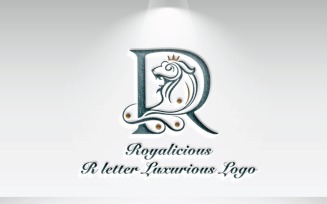 Royalicious - R letter Luxurious lion king Logo