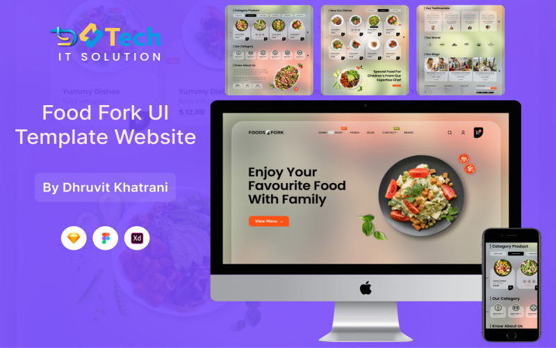 Foods Website Design Landing Page UI Element