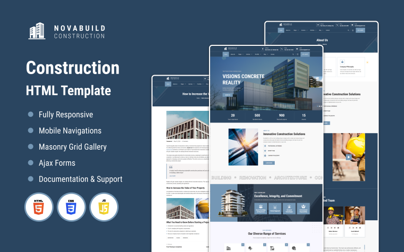 NovaBuild - Construction HTML Template Website Template