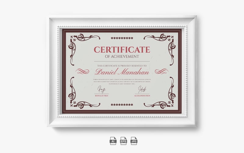Traditional Certificate Achievement Template 3 Certificate Template
