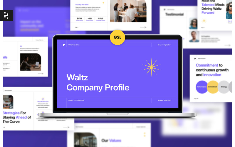 Purple Company Profile Google Slides