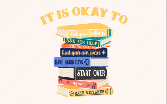 It is Okay to Feel Your Feelings PNG, Book Mental Health, Self Love Club, Inspirational Quotes