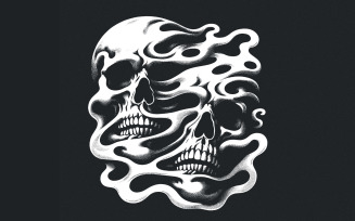Melting Skull PNG, Gothic Skull Design, Halloween Sublimation, Modern Horror, Dark Aesthetic