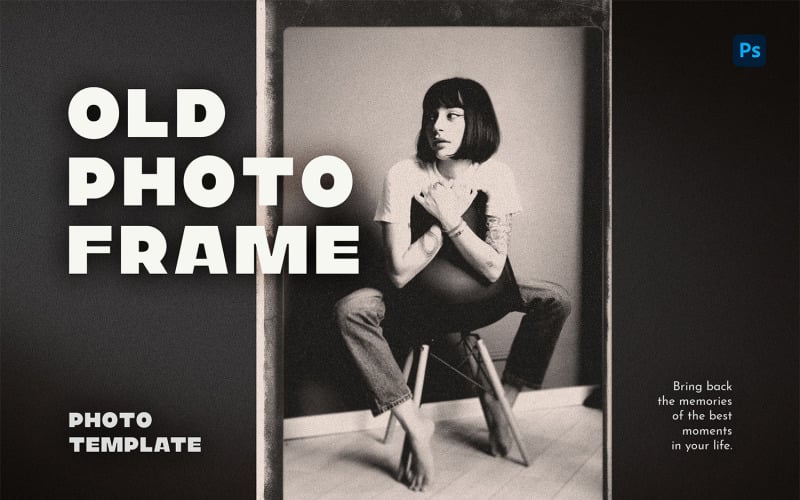 Old Photo Frame Photoshop Template Illustration