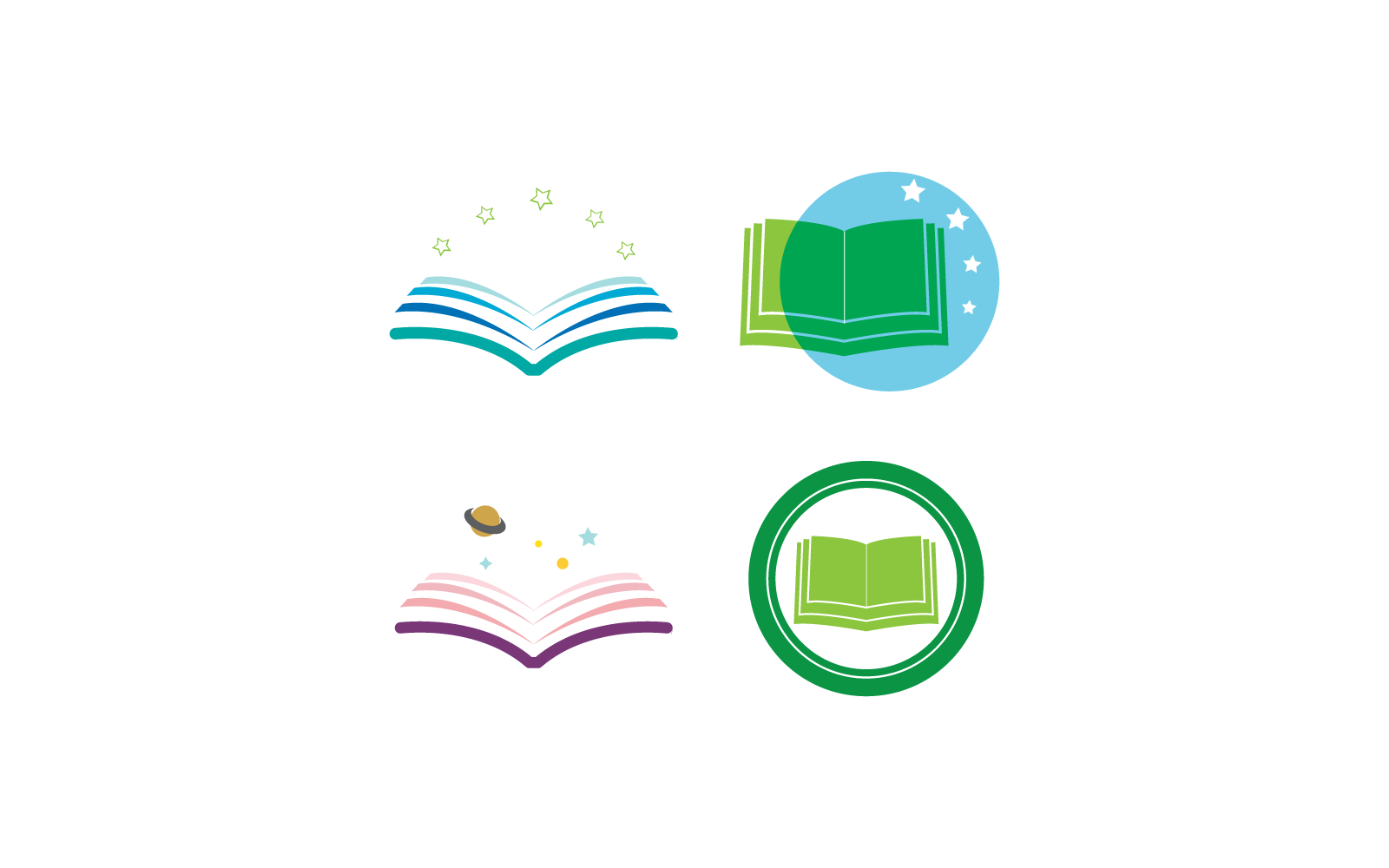 Book education flat design logo vector template