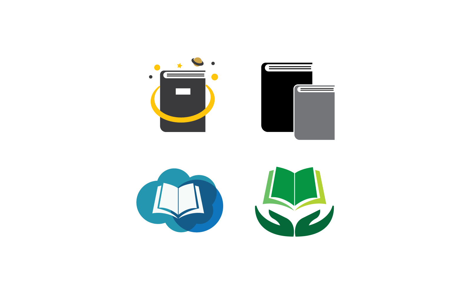 Book education logo flat design vector template