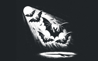 Flying Bats PNG, Gothic Bat Art, Halloween Digital Download, Spooky Bat Illustration, Nocturnal