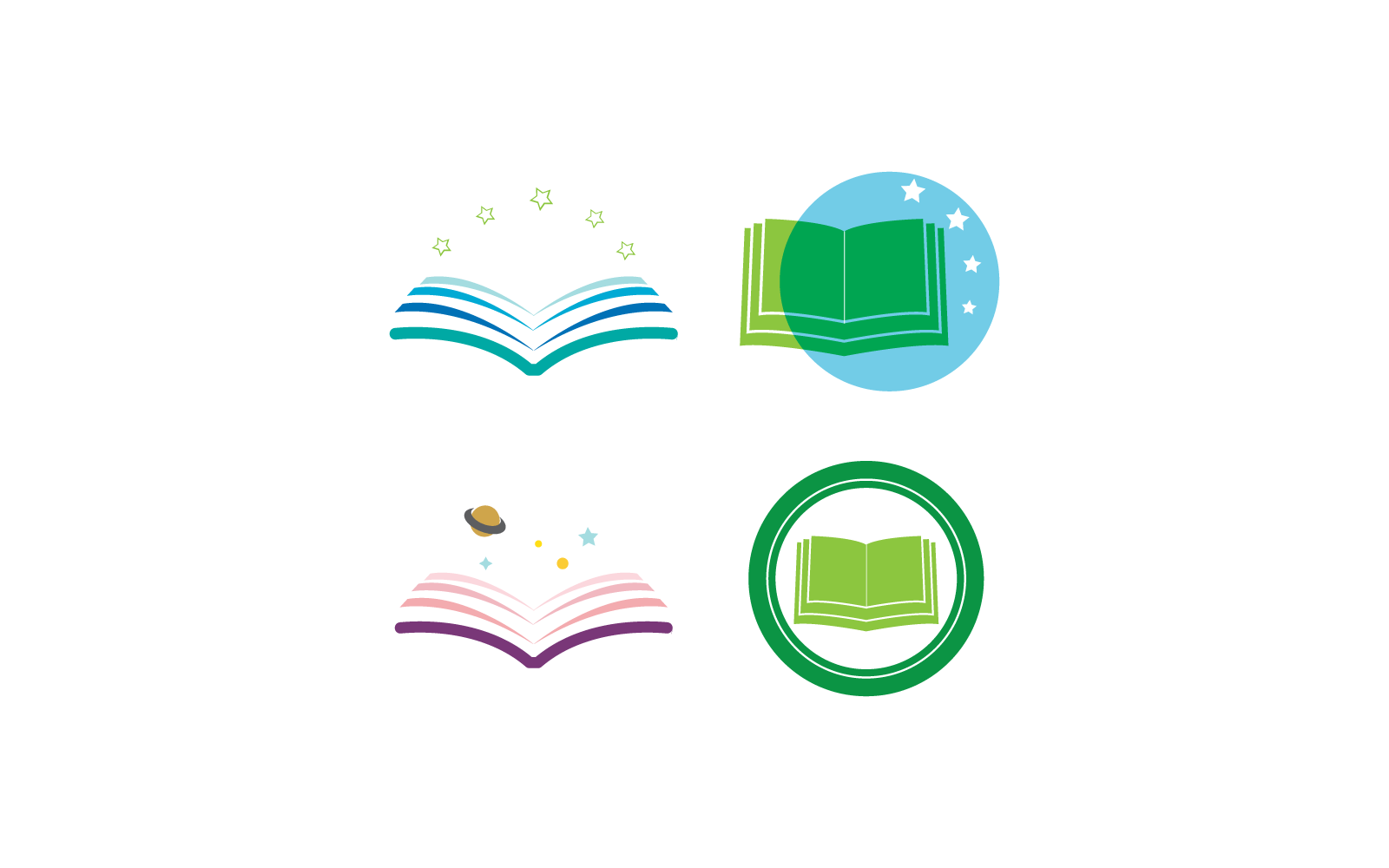 Modèle vectoriel de logo de conception plate d&amp;#39;éducation de livre