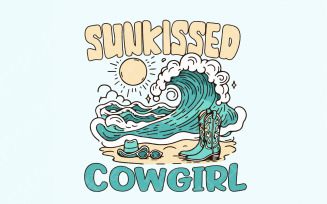 Sunkissed Cowgirl PNG, Summer Vibes Png, Cowgirl Png, Sublimation Designs, Retro Summer Png