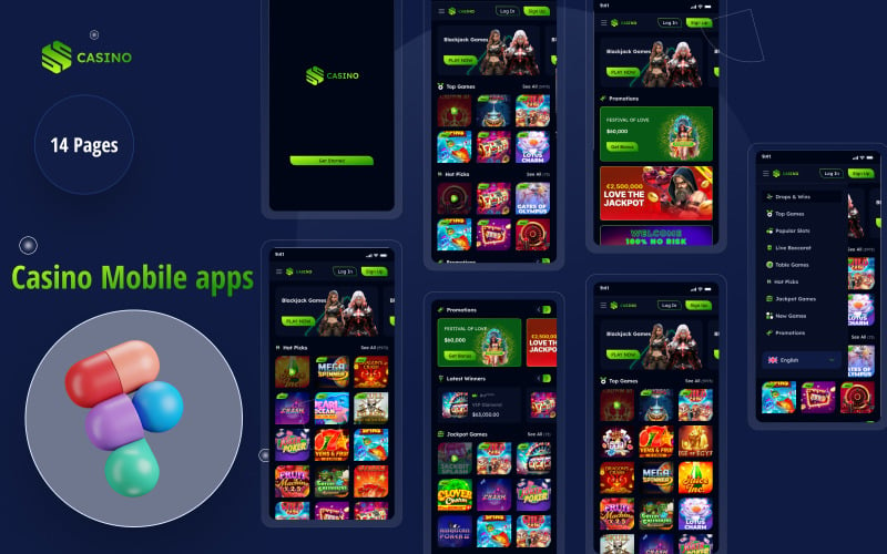 CASINO - Casino & Gambling Mobile Apps Figma Template﻿ UI Element