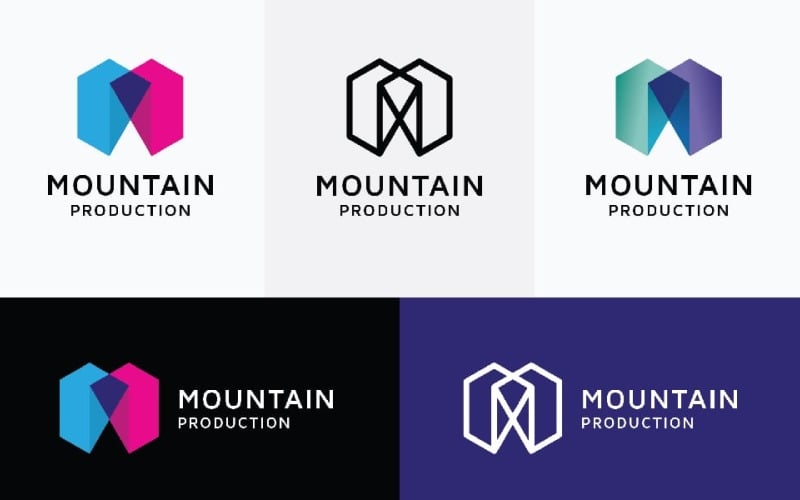 Mountain Production Letter M Logo Logo Template