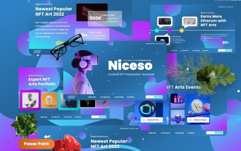 Niceso - Creative NFT Powerpoint Template PowerPoint Template