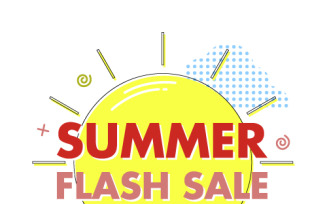 Summer flash sale sticker in Memphis style
