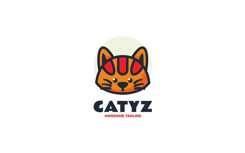 Cat Simple Mascot Logo Template 6