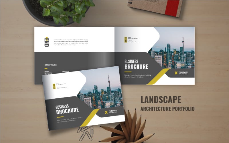 Landscape business brochure template or Landscape portfolio brochure design template Corporate Identity