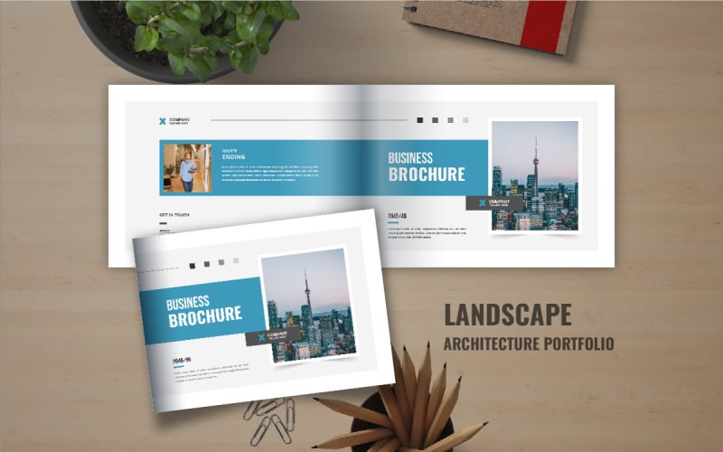 Landscape business brochure template or Landscape portfolio brochure template Corporate Identity