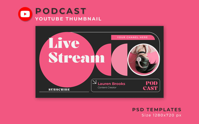 Live Stream Podcast YouTube Thumbnail Social Media