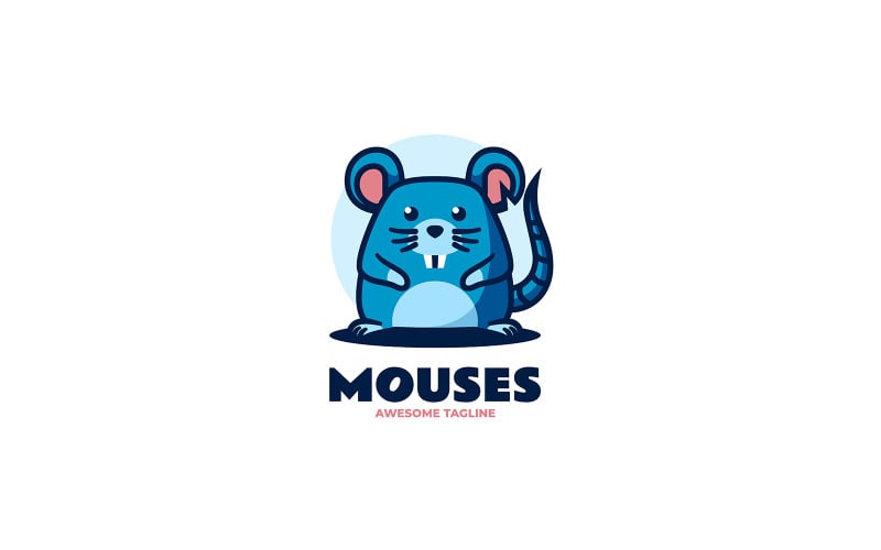 Mouse Simple Mascot Logo 1 Logo Template