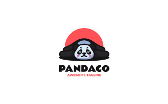 Sleeping Panda Mascot Cartoon Logo