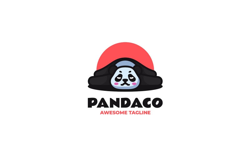 Sleeping Panda Mascot Cartoon Logo Logo Template