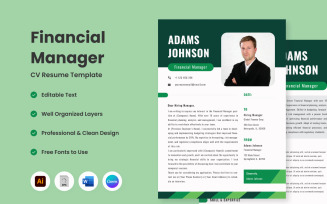 CV Resume Financial Manager V1 a meticulously crafted template designed to showcase your financial