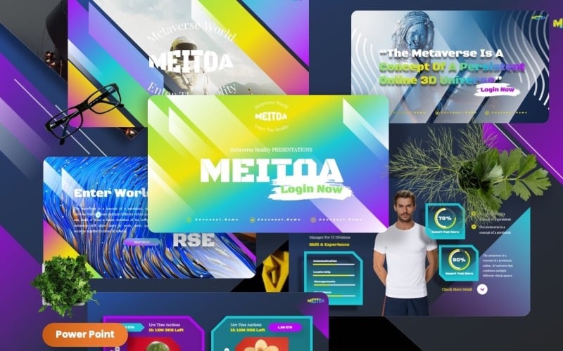 Meitoa - Metaverse Reality Powerpoint Templates PowerPoint Template