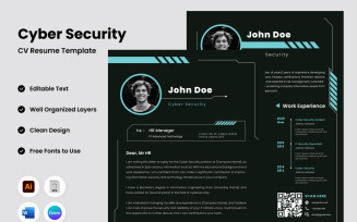 Resume Cyber Security V1 a cutting-edge template designed for cyber security