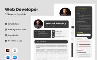 Resume Web Developer V1 a comprehensive template designed for web developers
