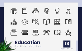 Education Outline Icon Set