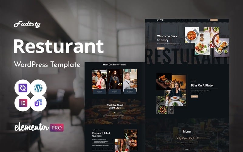 Fudtsty - Tasty Dining Restaurant And WordPress Elementor Theme WordPress Theme