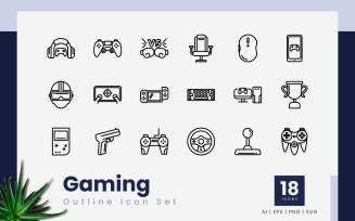 Gaming Outline Icon Bundle