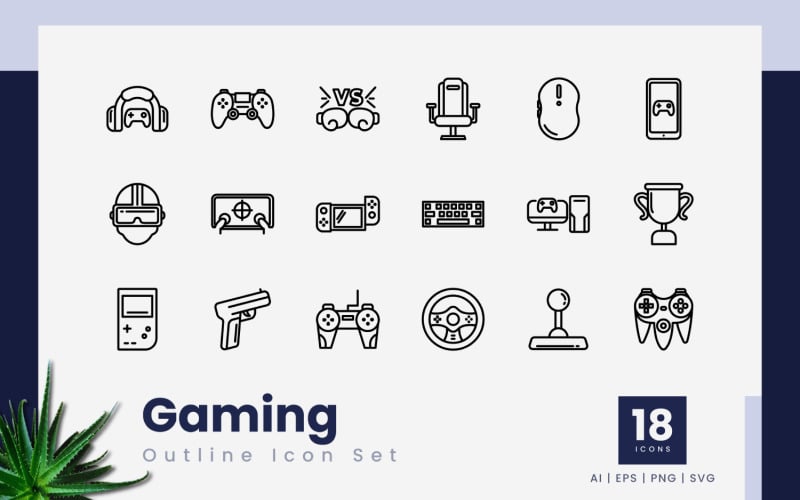 Gaming Outline Icon Bundle Icon Set