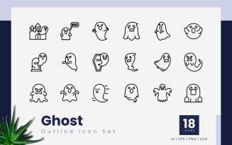 Ghost Outline Icon Bundle