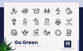 Go Green Outline Icon Set