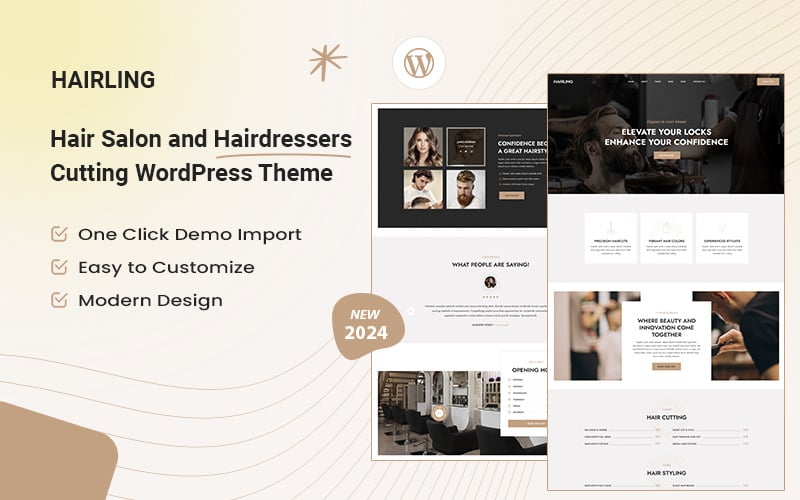 Hairling – Hair Salon and Hairdressers Cutting WordPress Theme